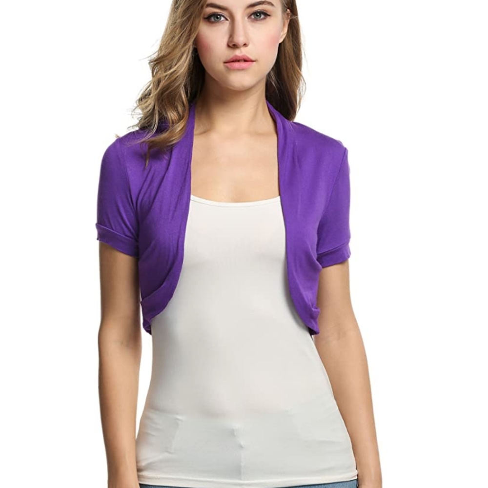 Purple cardigan